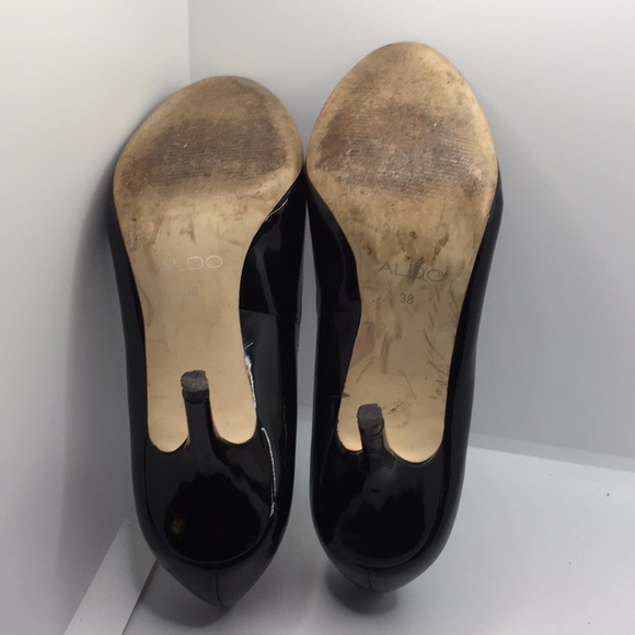 Aldo Ladies Black Patent Stiletto Heels Size 7.5 - Picture 9 of 10